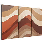 Modulaire canvasprint Golvende lijnen in warme tinten