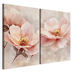 Modulaire canvasprint Zachte bloesems in subtiele tinten