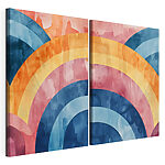 Modulaire canvasprint Kleurrijke aquarel met cirkels