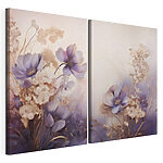 Modulaire canvasprint Verfijnde bloemen in zachte tinten