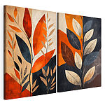 Modulaire canvasprint Schilderij van bladeren en takken