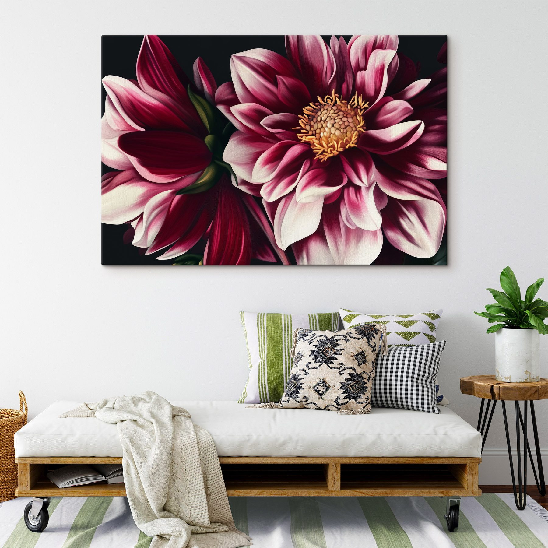 Levendige bloemen in perfecte harmonie Canvas Schilderijen Levendige bloemen in perfecte harmonie
